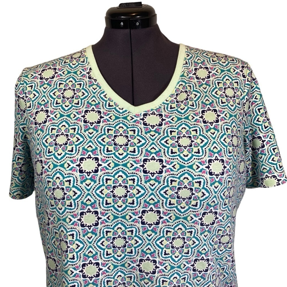 Kim Rogers women's plus size XXL teal green short sleeve classic tee 100% cotton - Picture 1 of 8
